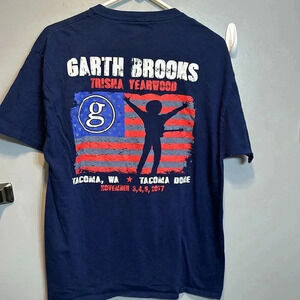 2017 garth brooks concert tour merch trisha yearwood t-shirt short sleeve blue